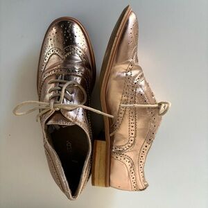 Metallic Brogue Oxford Shoes